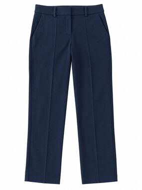 Kit and Ace Women Navy Straight Leg Ankle Pants Comfy Pockets Business